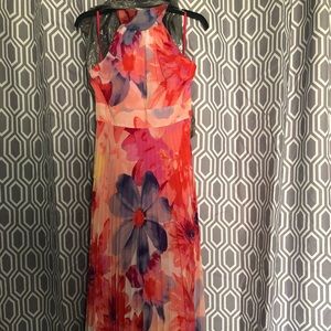 High neck long backless maxi gown